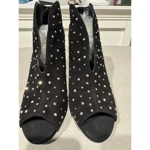INC International Concepts Shoes - Women's INC Black rhinestone Studded Ankle Boots Booties Size 10